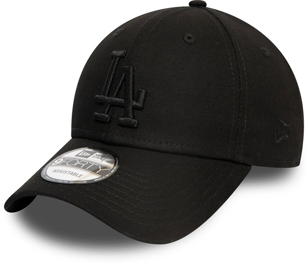 Los Angeles Dodgers New Era 9Forty League Basic All Black Baseball Cap - pumpheadgear, baseball caps