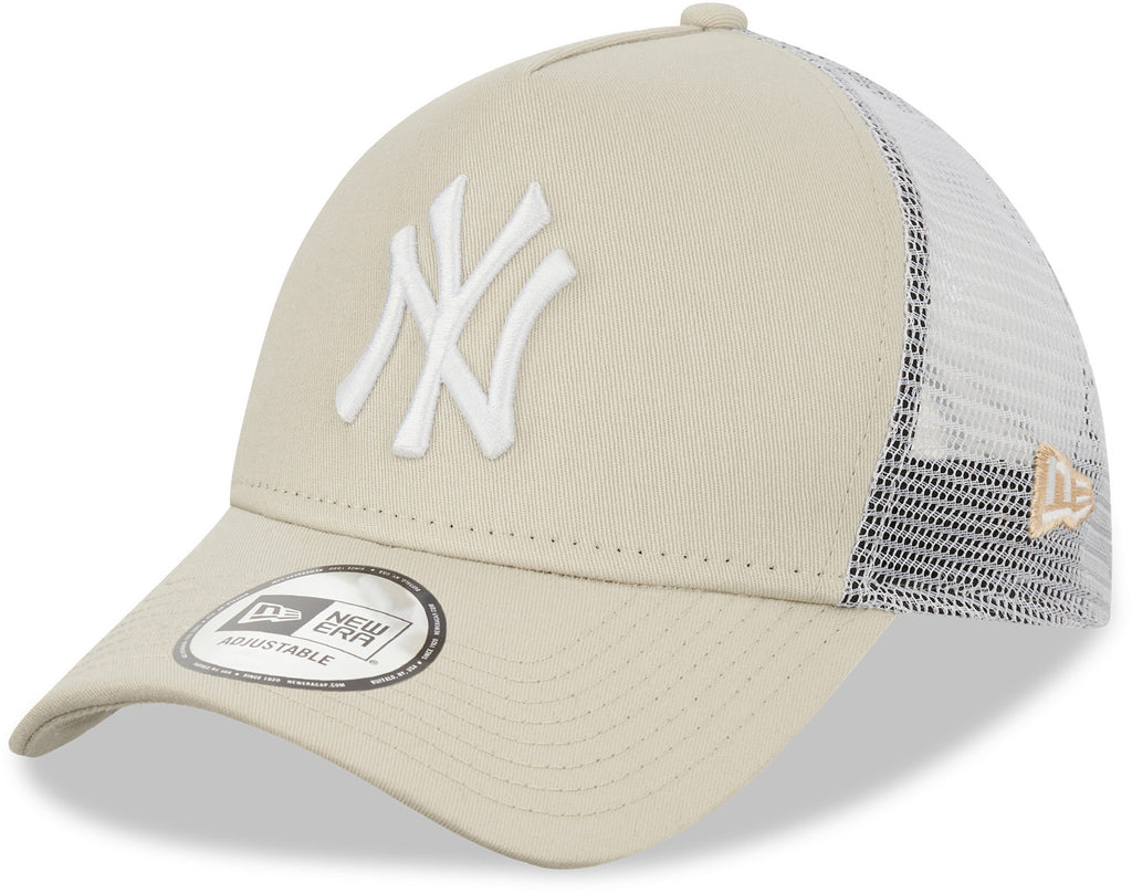 New York Yankees New Era League Essential A-Frame Stone Trucker Cap - pumpheadgear, baseball caps