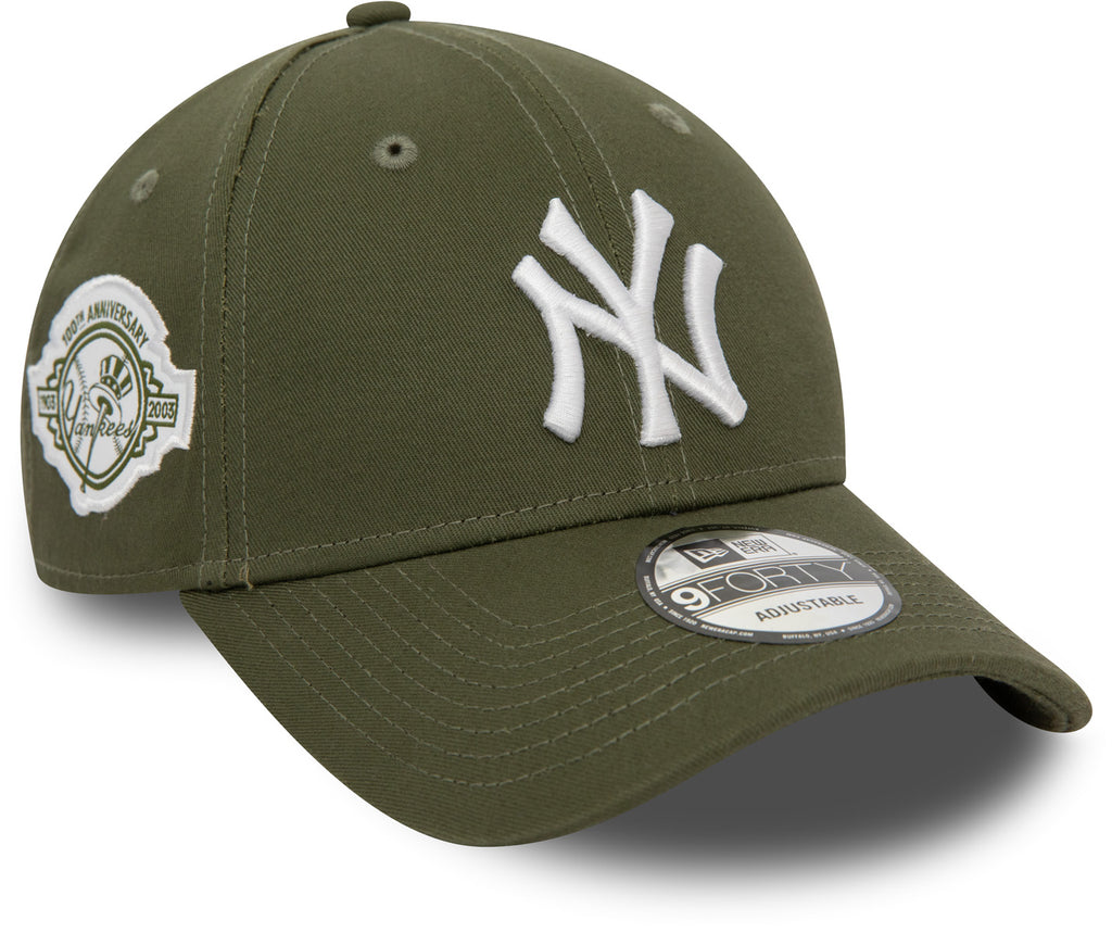New York Yankees New Era 9Forty Team Side Patch Olive Baseball Cap - lovemycap