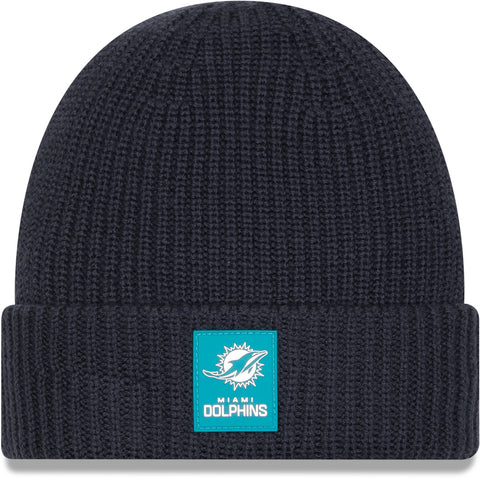 Miami Dolphins New Era NFL 2025 Sideline Cold Weather Cuff Knit Beanie