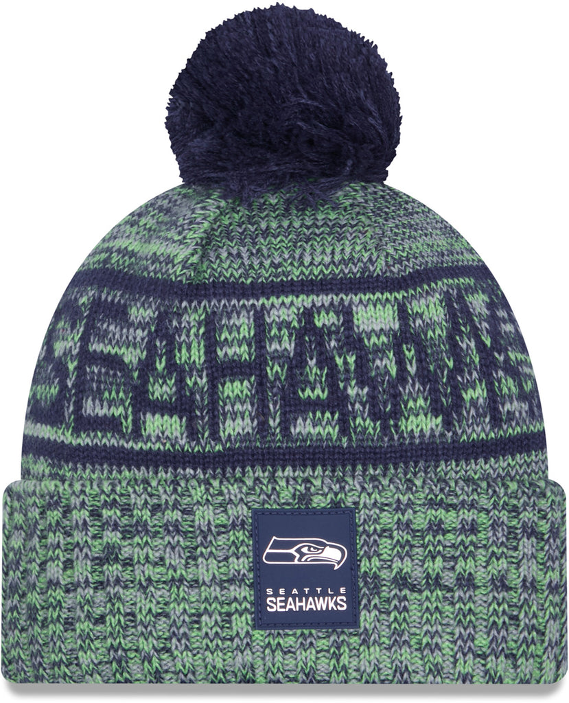 Seattle Seahawks New Era NFL 2025 Sideline Cold Weather Sport Knit Bobble Hat