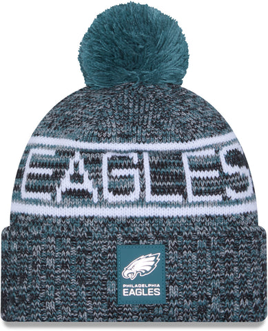 Philadelphia Eagles New Era NFL 2025 Sideline Cold Weather Sport Knit Bobble Hat