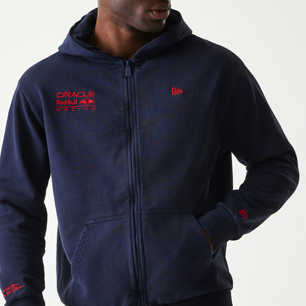 Red Bull Racing New Era Oversized Zip Thru Navy Hoody