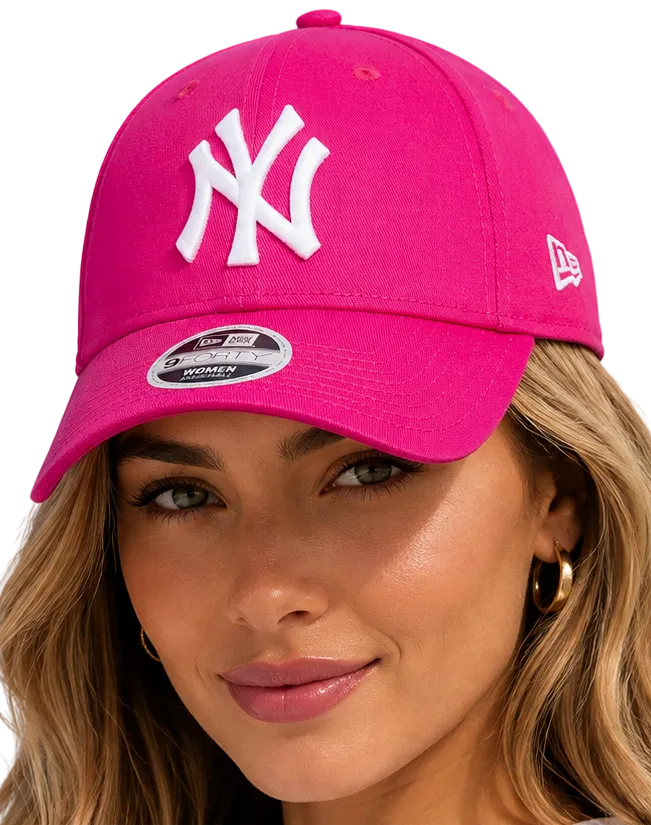 Womens New York Yankees New Era 9Forty Essential Pink Baseball Cap - pumpheadgear, baseball caps