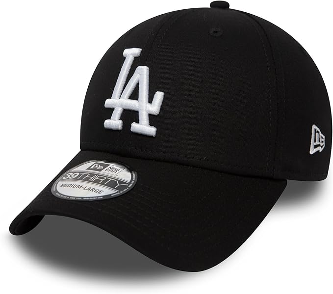 Los Angeles Dodgers New Era 39Thirty League Essential Black Stretch Baseball Cap - lovemycap