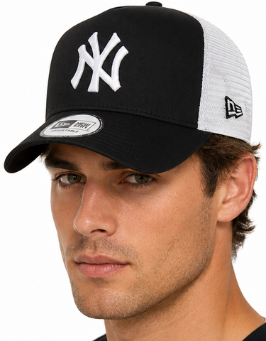 New York Yankees New Era Black Clean Trucker Cap - pumpheadgear, baseball caps