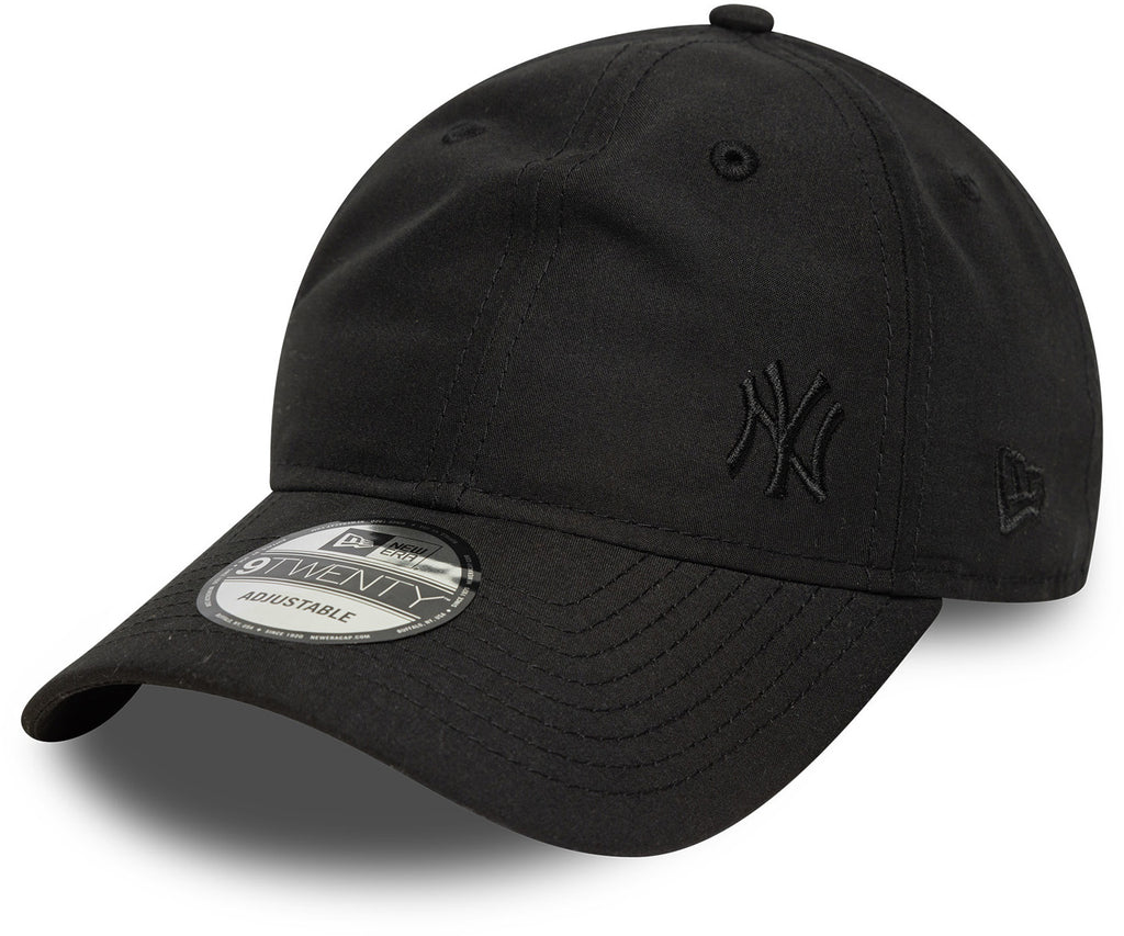 Black NY baseball cap with a logo on a white background