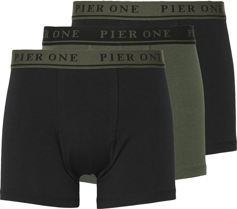 Pier One Mens 3-Pack Solid Colour Design Boxer Shorts - pumpheadgear, baseball caps