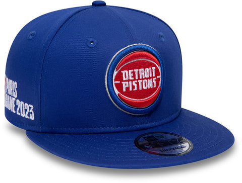 Detroit Pistons New Era 9Fifty NBA Paris Game Team Snapback Cap - lovemycap