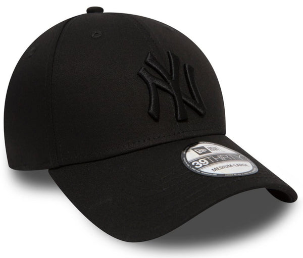 New York Yankees New Era 39Thirty League Basic All Black Stretch Baseball Cap - lovemycap
