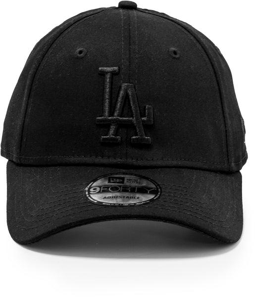Los Angeles Dodgers New Era 9Forty League Basic All Black Baseball Cap - pumpheadgear, baseball caps