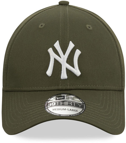 New York Yankees New Era 39Thirty League Essential Olive Stretch Fit Baseball Cap - pumpheadgear, baseball caps