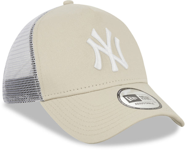 New York Yankees New Era League Essential A-Frame Stone Trucker Cap - pumpheadgear, baseball caps