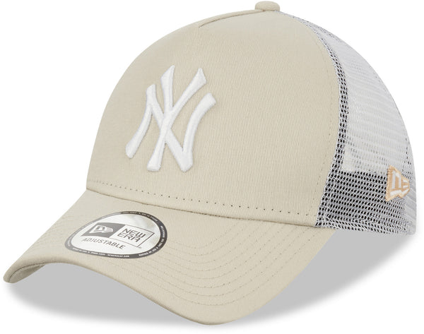 New York Yankees New Era League Essential A-Frame Stone Trucker Cap - pumpheadgear, baseball caps