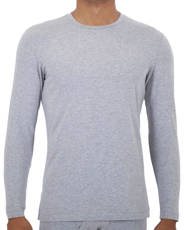 Men's Heat Ultra Thermal Baselayer Crew Neck Long Sleeve Grey Top