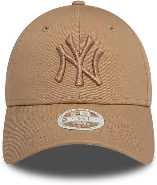 Womens New York Yankees New Era 9Forty Essential Camel Baseball Cap - pumpheadgear, baseball caps