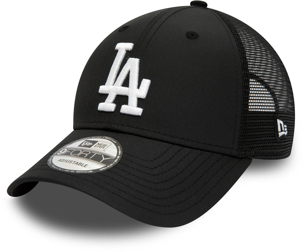 Los Angeles Dodgers New Era 9Forty Home Field Black Trucker Cap - lovemycap