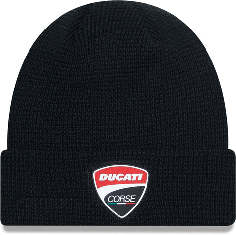 Ducati New Era Rubber Patch Logo Black Beanie - lovemycap