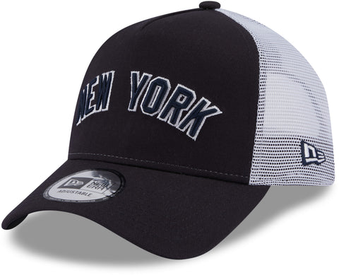 New York Yankees New Era Team Script Navy Trucker Cap - lovemycap