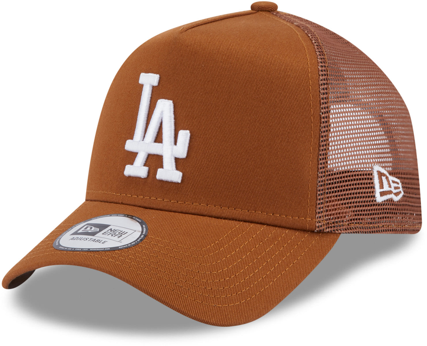 Los Angeles Dodgers New Era League Essential Tan Trucker Cap