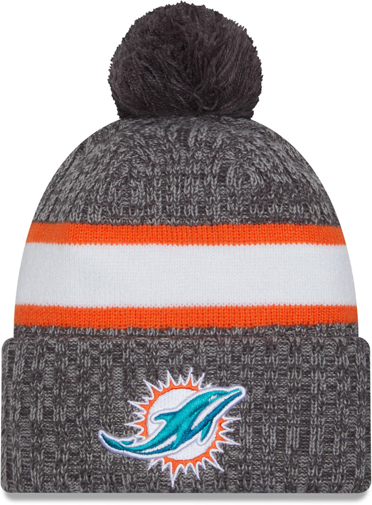 Miami Dolphins New Era NFL 2023 Sideline Sport Knit Bobble Hat - lovemycap