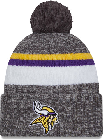 Minnesota Vikings New Era NFL 2023 Sideline Sport Knit Bobble Hat - lovemycap