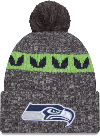 Seattle Seahawks New Era NFL 2023 Sideline Sport Knit Bobble Hat - lovemycap