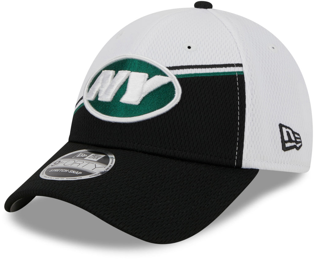 New York Jets NFL 2023 Sideline New Era 9Forty Stretch Snap Black Team Cap - lovemycap