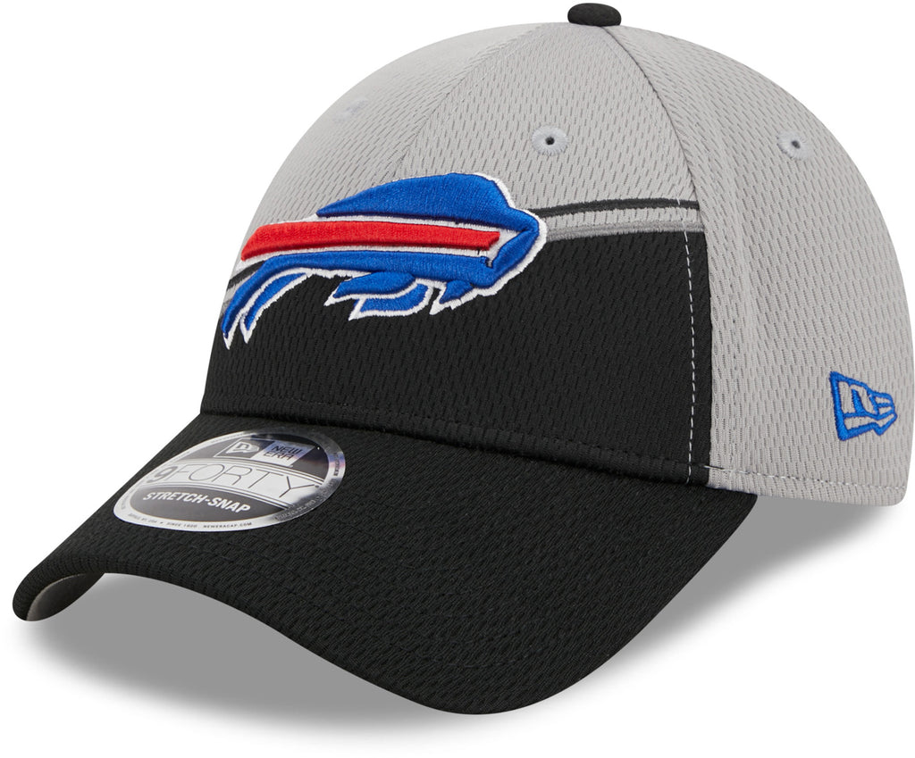 Buffalo Bills NFL 2023 Sideline New Era 9Forty Stretch Snap Grey Team Cap - lovemycap