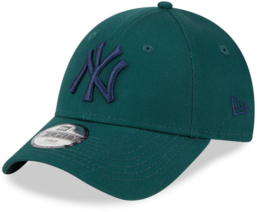 New York Yankees Kids New Era 9Forty League Essential Dark Green Baseball Cap (Ages 4 - 12 Years) - lovemycap