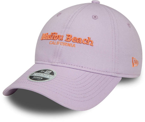 Malibu Beach Womens New Era 9Twenty Wordmark Lilac Baseball Cap - lovemycap