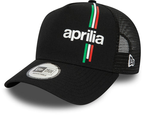 Aprilia Racing New Era Flawless Print E-Frame Black Trucker Cap - lovemycap