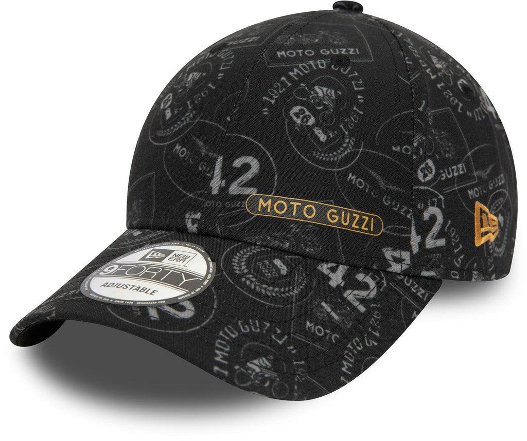 Moto Guzzi New Era 9Forty AOP Black Cap - lovemycap