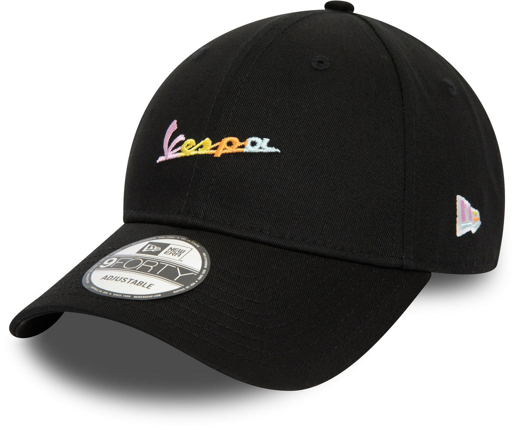 Vespa New Era 9Forty Multi Colour Logo Black Cap - lovemycap