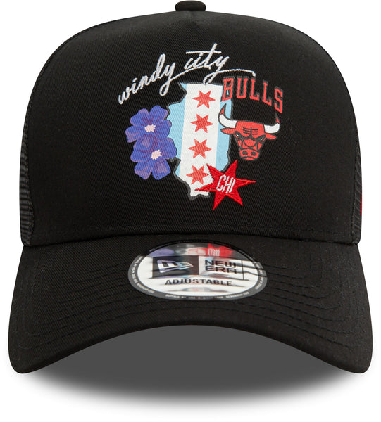 Chicago Bulls New Era NBA Team Logo Black Trucker Cap - pumpheadgear, baseball caps