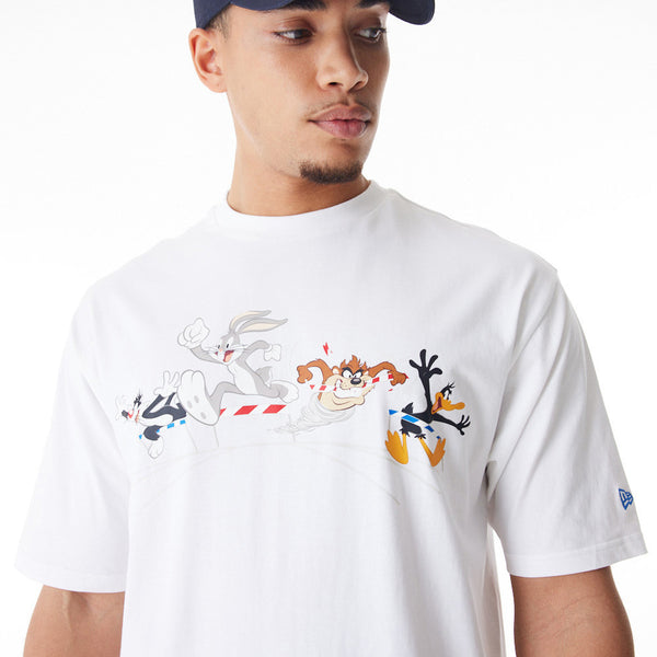 Looney Tunes Team Multi Character New Era Oversized White T-Shirt
