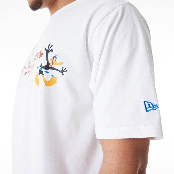 Looney Tunes Team Multi Character New Era Oversized White T-Shirt - pumpheadgear, baseball caps