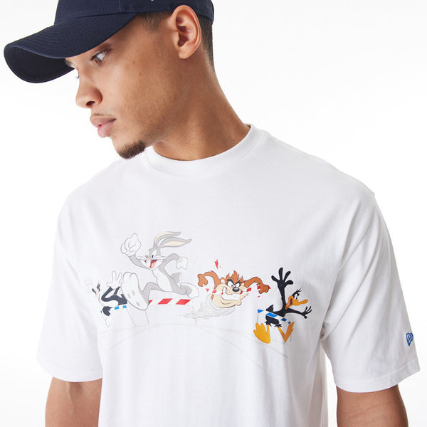 Looney Tunes Team Multi Character New Era Oversized White T-Shirt - pumpheadgear, baseball caps