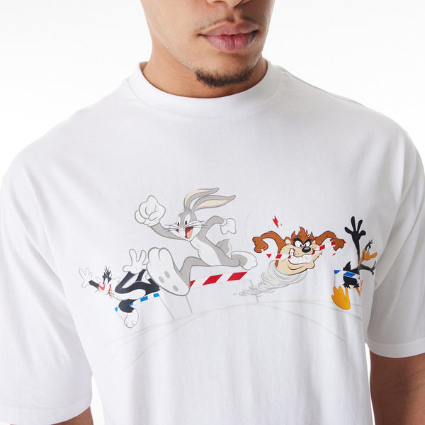 Looney Tunes Team Multi Character New Era Oversized White T-Shirt - pumpheadgear, baseball caps