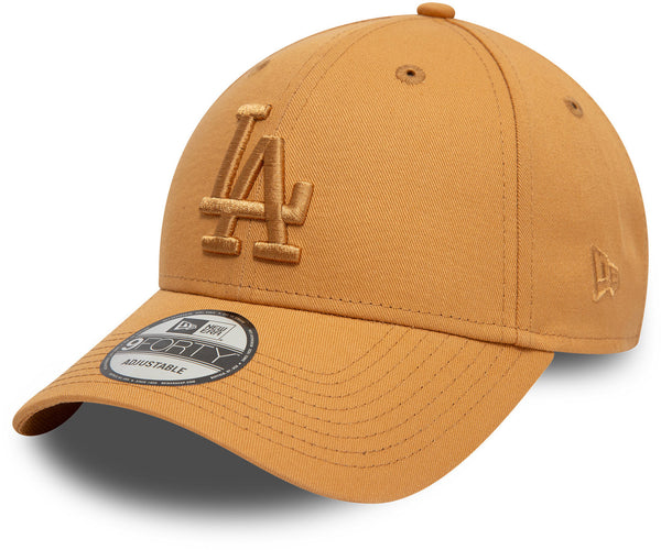 Los Angeles Dodgers New Era 9Forty League Essential Tan Baseball Cap - pumpheadgear, baseball caps