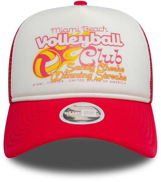 Miami Beach Volleyball Womens New Era Foam Trucker Cap - pumpheadgear, baseball caps