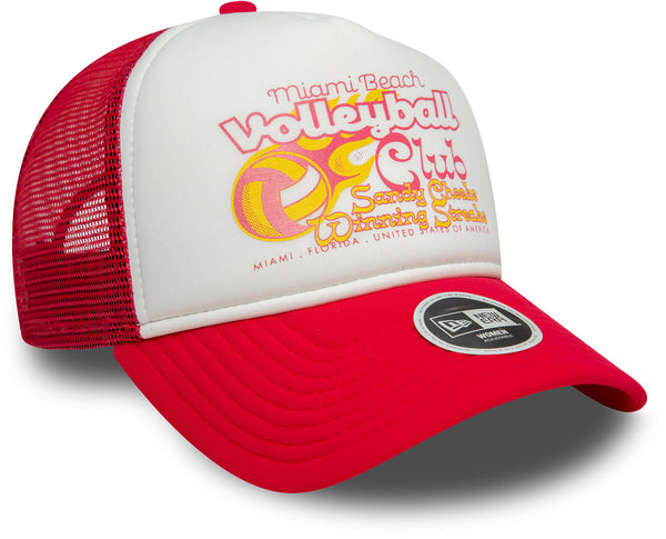 Miami Beach Volleyball Womens New Era Foam Trucker Cap - pumpheadgear, baseball caps