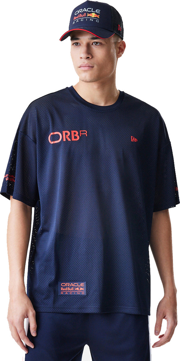 Red Bull Racing New Era Graphic Oversized Navy Mesh T-Shirt