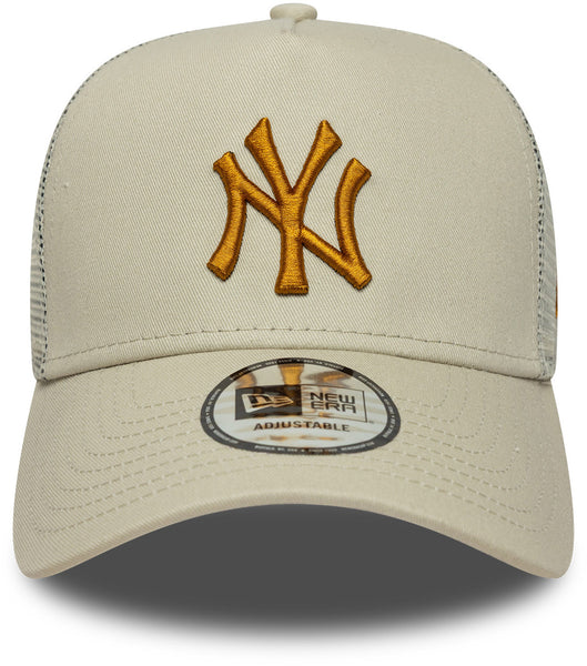 Gorra trucker limpia negra de New Era de los NY Yankees