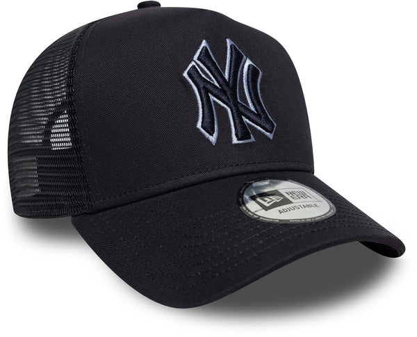 Gorra trucker limpia negra de New Era de los NY Yankees
