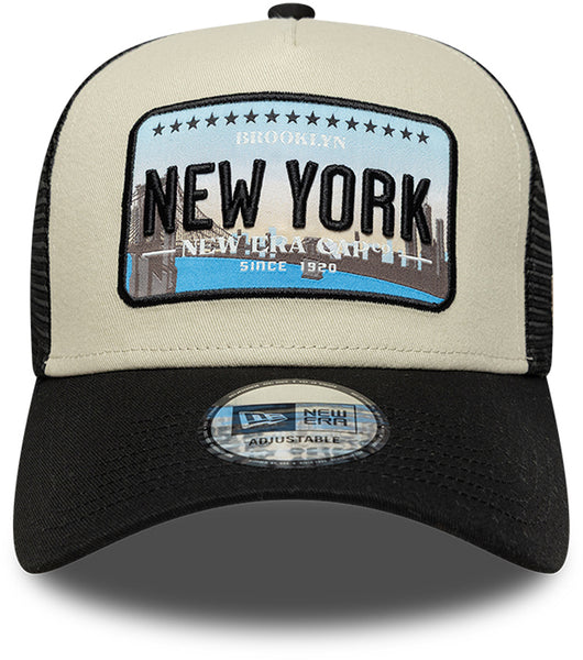 New York New Era License Plate Black Trucker Cap