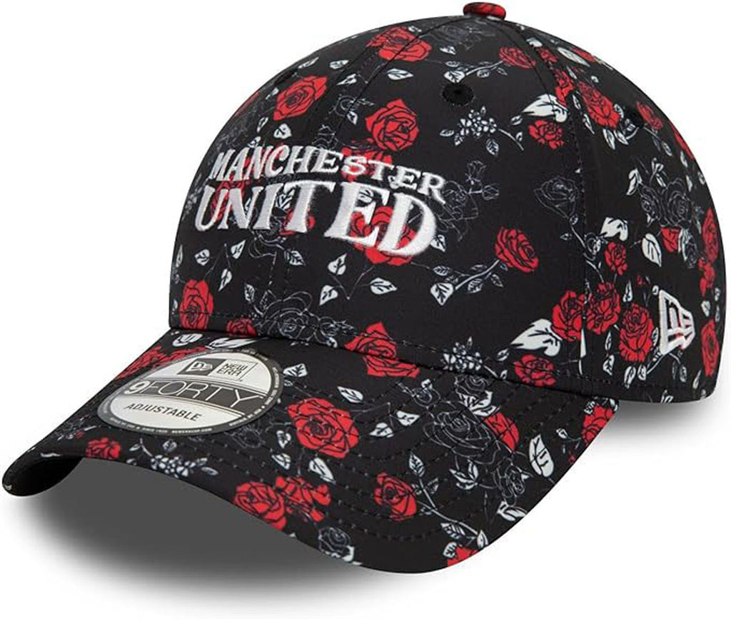 Manchester United FC New Era 9Forty Floral AOP Black Cap - lovemycap