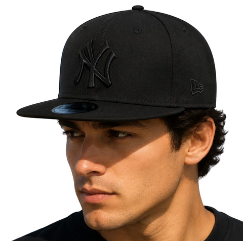 New Era 9Fifty NY Yankees ブラック/ホワイト スナップバック ベースボール キャップ