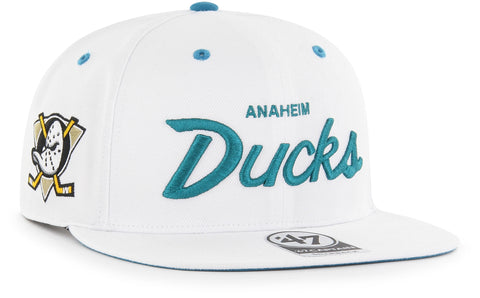 Anaheim Ducks 47 Brand Captain Crosstown Pop White Snapback Cap - lovemycap