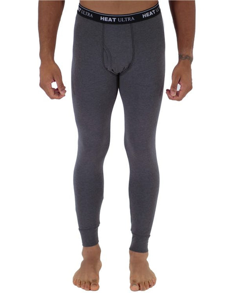Men's Heat Ultra Thermal Logo Charcoal Baselayer Long John's